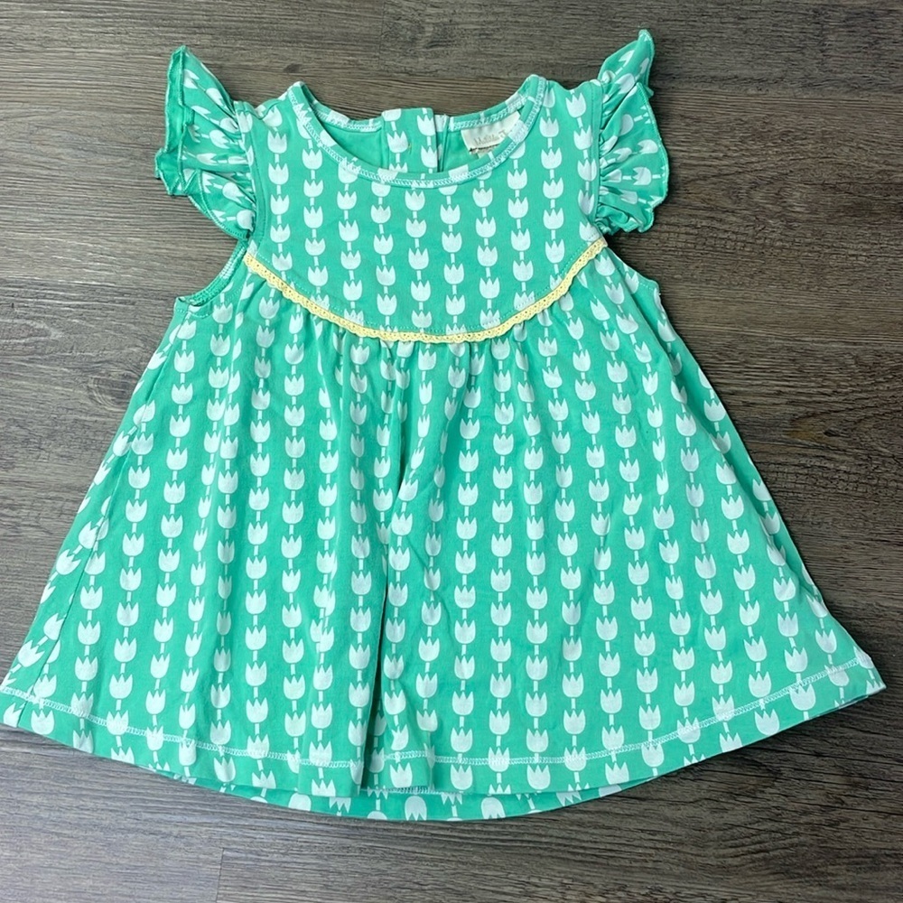 Matilda Jane Little Girls Green White Tulip Festival Hello Lovely Dress, Size 2